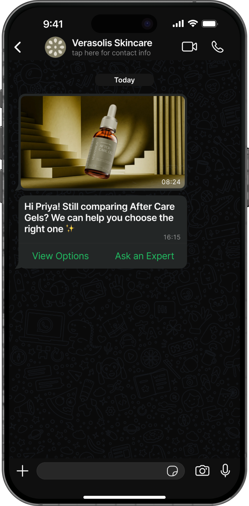 A WhatsApp marketing message sent via Zixflow.